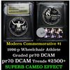 Image 1 : 1996-p Paralympics (Wheel Chair Athlete) Modern Commem Dollar $1 Grades GEM++ Proof Deep Cameo
