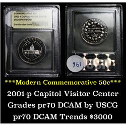 2001-p Capitol Visitor Center  Modern Commem Half Dollar 50c Grades GEM++ Proof Deep Cameo