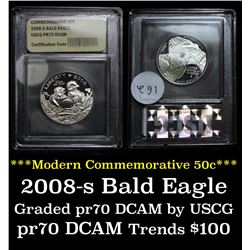 2008-s Bald Eagle Proof  Modern Commem Half Dollar 50c Grades GEM++ Proof Deep Cameo