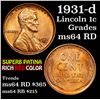 Image 1 : 1931-d Lincoln Cent 1c Grades Choice Unc RD (fc)