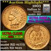 Image 1 : ***Auction Highlight*** 1903 Indian Cent 1c Graded Gem+ Unc RD by USCG (fc)