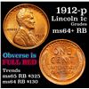 Image 1 : 1912-p Lincoln Cent 1c Grades Choice+ Unc RB