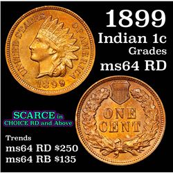 1899 Indian Cent 1c Grades Choice Unc RD (fc)