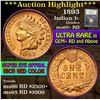 Image 1 : ***Auction Highlight*** 1893 Indian Cent 1c Graded Gem+ Unc RD by USCG (fc)