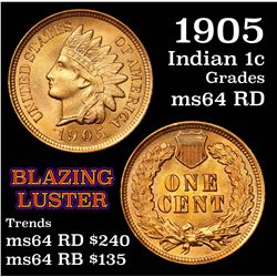 1905 Indian Cent 1c Grades Choice Unc RD (fc)