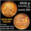 Image 1 : 1916-p Lincoln Cent 1c Grades GEM Unc RD (fc)
