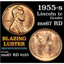 1955-s Lincoln Cent 1c Grades GEM++ Unc RD