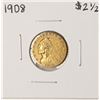 Image 1 : 1908 $2 1/2 Indian Head Quarter Eagle Gold Coin