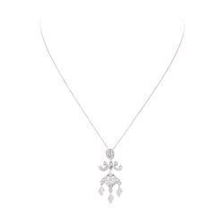 14KT White Gold 0.40 ctw Diamond Chandelier Pendant with Chain