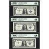 Image 1 : Lot of (3) Consecutive 1957A $1 Silver Certificate Notes PMG Superb Gem Unc. 68E