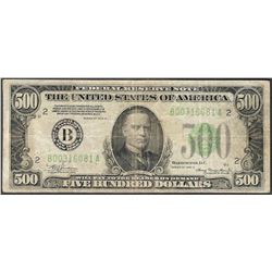 1934A $500 Federal Reserve Note New York