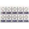Image 2 : Lot of (10) 1982Mo Mexico Libertad Onza Silver Coins NGC MS66