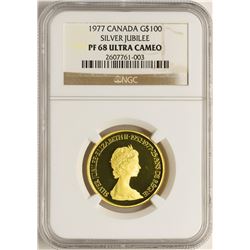 1977 Canada $100 Silver Jubilee Commemorative Gold Coin PCGS PF68 Ultra Cameo