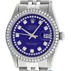 Image 1 : Rolex Men's Stainless Steel Purple String Diamond 36MM Datejust Wristwatch