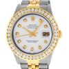 Image 1 : Rolex Men's Two Tone White Diamond 3 ctw Channel Set Datejust Wristwatch