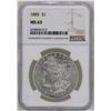 Image 1 : 1885 $1 Morgan Silver Dollar Coin NGC MS63