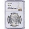 Image 1 : 1923-S $1 Peace Silver Dollar Coin NGC MS63