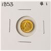 Image 1 : 1853 $1 Liberty Head Gold Dollar Coin