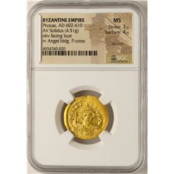 AD 602-610 Phocas Byzantine Empire Solidus Ancient Gold Coin NGC MS