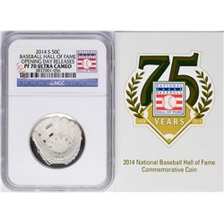 Opening Day 2014-S Proof Baseball Hall of Fame Half Dollar Coin NGC PF70