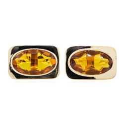 14KT Yellow Gold 25.00 ctw Citrine Cufflinks