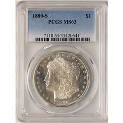 1880-S $1 Morgan Silver Dollar Coin PCGS MS63