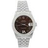 Image 1 : Rolex Ladies Datejust Stainless Steel 31mm Chotolate Roman Diamond Dial Watch