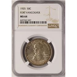 1925 Fort Vancouver Centennial Commemorative Half Dollar Coin NGC MS64