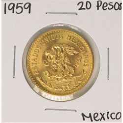 1959 Mexico 20 Pesos Gold Coin