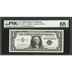 1957B $1 Silver Certificate STAR Note Fr.1621* PMG Superb Gem Uncirculated 68PPQ