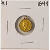 Image 1 : 1849 $1 Liberty Head Gold Dollar Coin w/Loupe