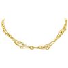 Image 1 : 18KT Yellow Gold Satin Finish Oval Link Necklace