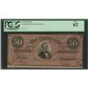 Image 1 : 1864 $50 Confederate States of America Note T-66 PCGS New 62