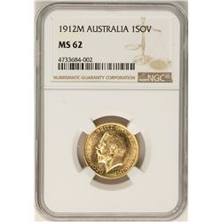 1912-M Australia Sovereign Gold Coin NGC MS62