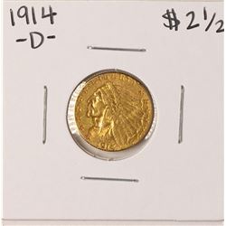 1914-D $2 1/2 Indian Head Quarter Eagle Gold Coin