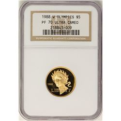 1988-W $5 Proof Olympics Commemorative Gold Coin NGC PF70 Ultra Cameo