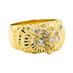 18KT Yellow Gold 0.25 ctw Diamond Owl Motif Ring