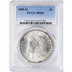 1885-O $1 Morgan Silver Dollar Coin PCGS MS65