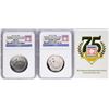 Image 1 : Opening Day 2014-D & 2014-S Baseball Hall of Fame Half Dollar Coins NGC MS70/PF7
