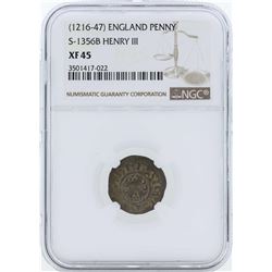 1216-1247 England Penny S-1356B Henry III NGC XF45