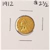 Image 1 : 1912 $2 1/2 Indian Head Quarter Eagle Gold Coin