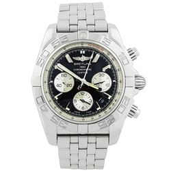 Breitling Mens Chronomat B01 Stainless Steel 44mm Black Stick Dial Watch