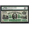 Image 1 : 1872 $50 State of South Carolina Revenue Bond Obsolete Note PMG Superb Gem Unc.