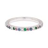Image 1 : 14KT White Gold 0.90 ctw Diamond, Emerald, Sapphire and Pink Sapphire Eternity R