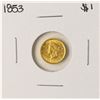 Image 1 : 1853 $1 Liberty Head Gold Dollar Coin
