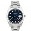 Image 1 : Rolex Men's Datejust Stainless Steel 41mm Blue Luminous Stick Dial Watch