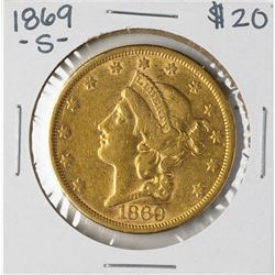 1869-S $20 Liberty Head Double Eagle Gold Coin