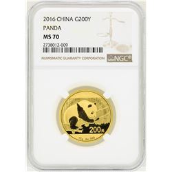 2016 China 200 Yuan Panda Gold Coin NGC MS70