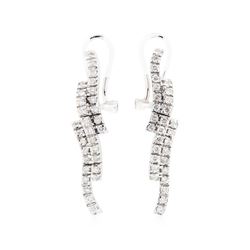 18KT White Gold 0.80 ctw Diamond Earrings