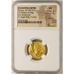 AD 602-610 Phocas Byzantine Empire Solidus Ancient Gold Coin NGC MS